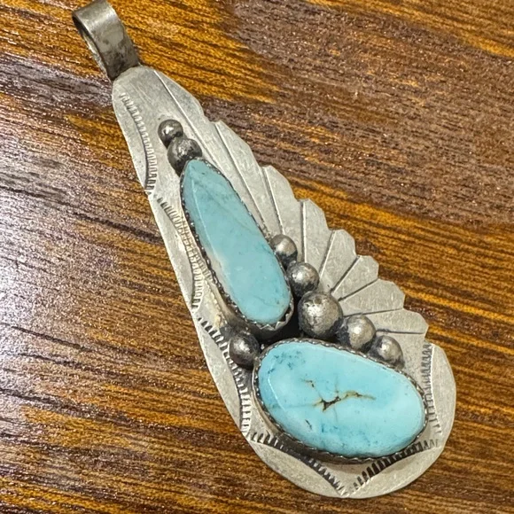 Turquoise Pendant— sign Laura J  Dabbs 925 - Picture 3 of 3